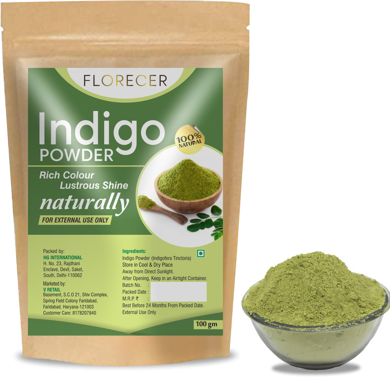 FLORECER 100% Pure Organic Indigo Powder (100 g)(100 g)