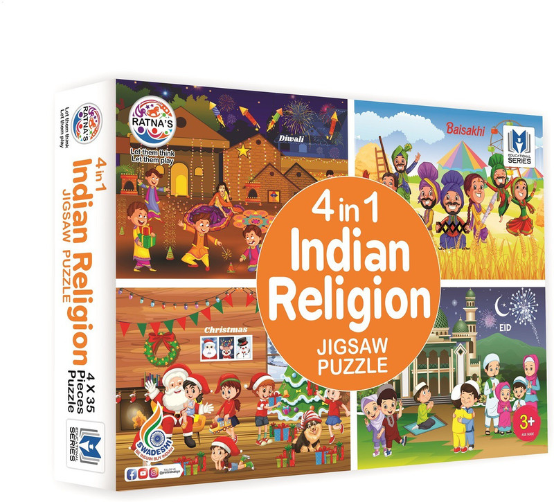 Ratnas Indian Religion 4in1 Jigsaw puzzle for Kids (140 Pieces) (2361)(140 Pieces)