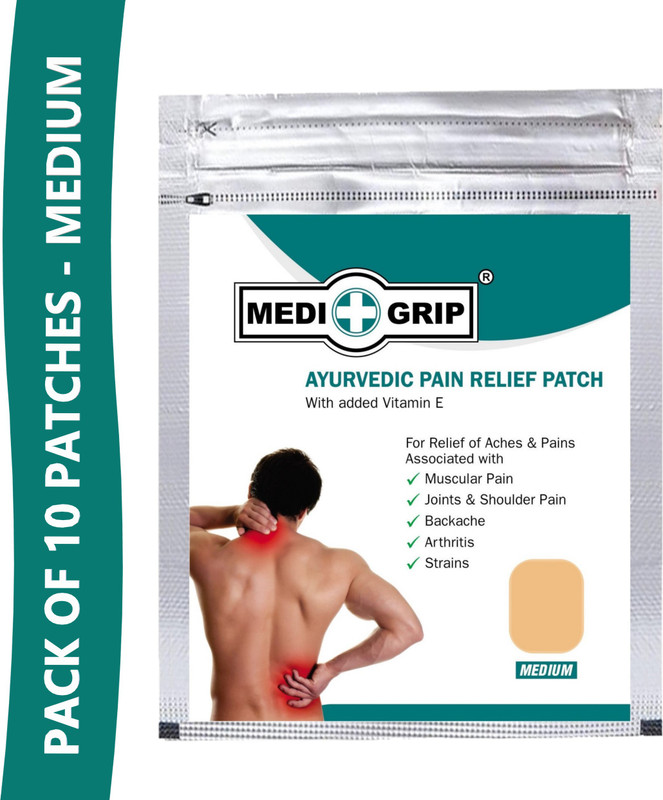 Medigrip Medium Ayurvedic Pain Relief Patch | Natural Herbal | Instant Relief For Modern People Plaster & Patch (10 Patches) Plaster & Patch(10 x 1 Patches)