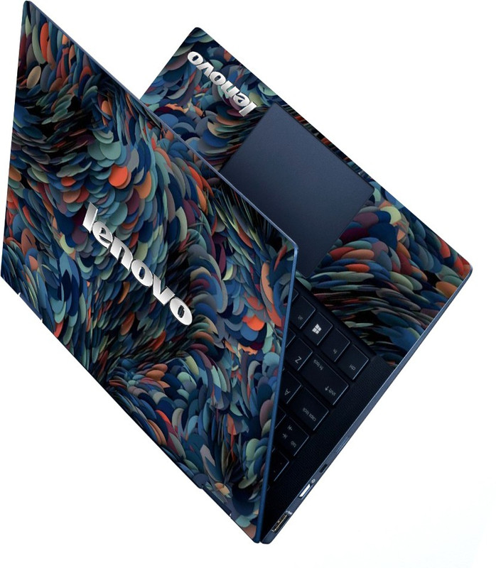 FineArts HD Printed Full Panel Laptop Skin Sticker Vinyl Fits Size Upto 15.6 inches No Residue, Bubble Free - Lenovo Blue Smoke Vinyl Laptop Skin Compatible for 15.6 inch(Theme: Illustrations)