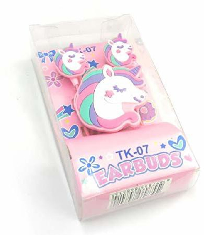 Tera13 Funny Unicorn Cartoon Wired Earphones/Gamer Music Stereo Earbuds Outdoor Sport Running Headphones Kids|Children|Toddler Girl Birthday Return Gift (Pack of 1) Smart Headphones(Wired)