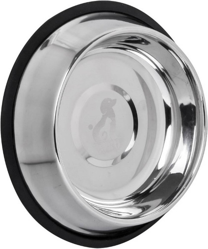 YIMK Steel Pet Bowl Silver - Large (1000 ml) - Silver - 52 Round Steel Pet Bowl(1000 ml Silver)