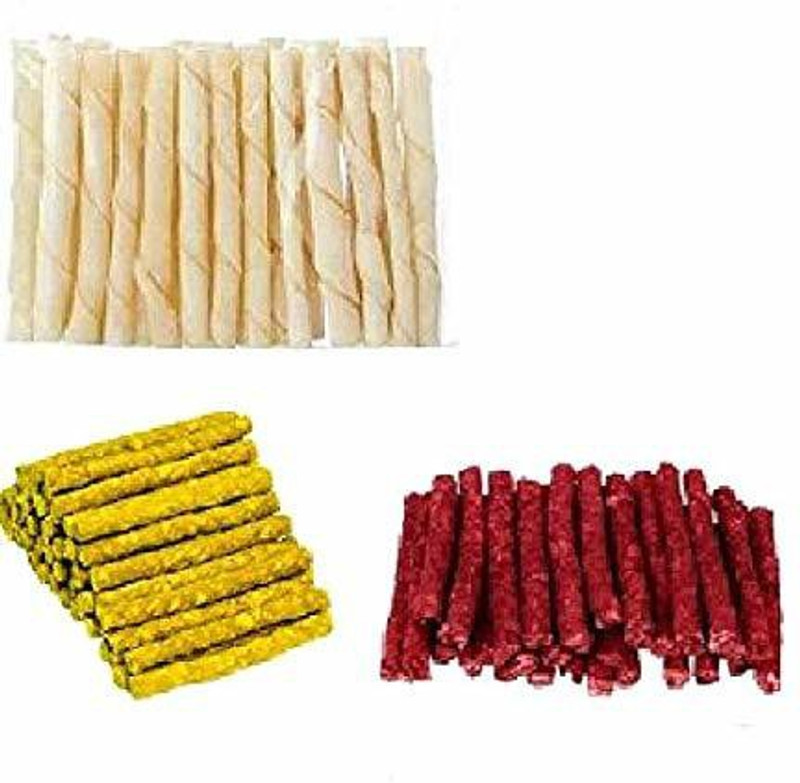 Puppy buddy Pack MuttonChickenMunchy Sticks(200g EachDog Pet Food Mutton, Chicken, Vegetable Dog Chew(600 g, Pack of 3)