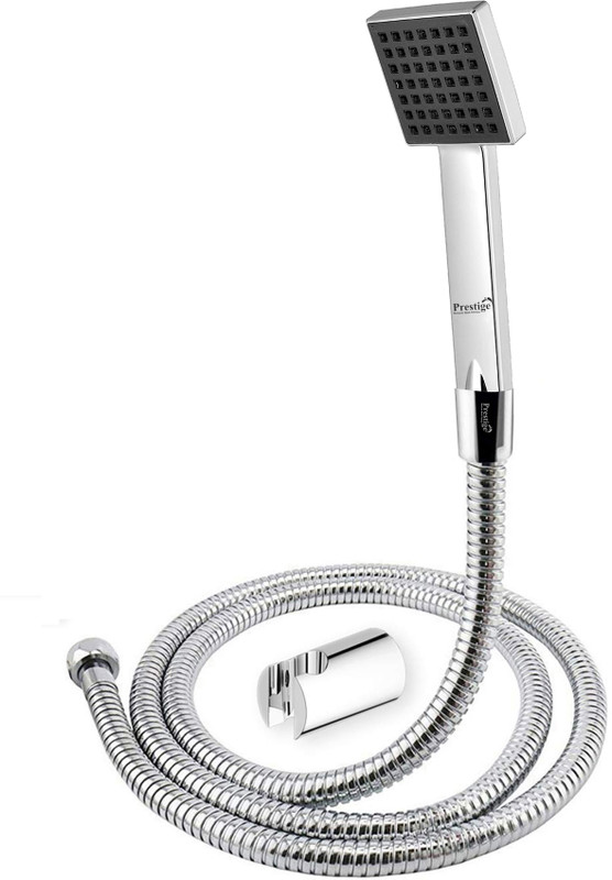 Prestige Square Hand Shower Telephonic with 1mtr SS Shower Tube and Wall Hook Shower Head WALL MOUNT Shower Head