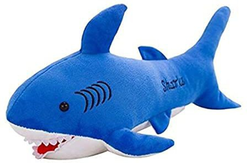 Crispy toys Attractive Blue Shark Soft Toys for Kids, Girls & Children Playing Shark in Size of 35 cm Long  - 35 cm(Blue)