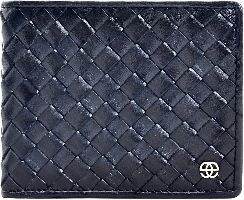 eske Men Casual Blue Genuine Leather Wallet(6 Card Slots)