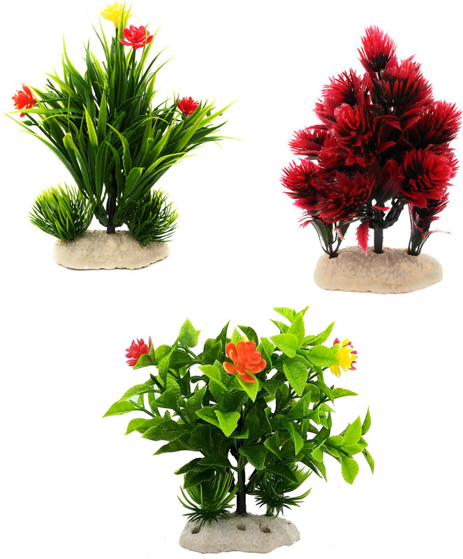 Jainsons Pet Products Natural Looking Aquarium Plant, Artificial Plastic Plant, Used for Fish Tank, Household and Office Decoration (Multicolor)(Set of 3) Aquarium Plant Anchor(3 Plant Anchors)
