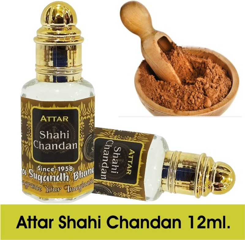 INDRA SUGANDH Shahi Chandan,Real Sandal Attar 12ml ~ For Men, Long Lasting Original Chandan Attar Herbal Attar(Woody)