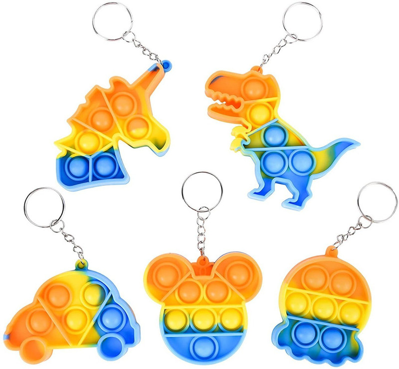 Netcam Solution Pop It Fidget Toys,Push Pop Bubble Fidget Sensory Toy, Autism Special Needs Silicone Stress Relief Toy, (Rainbow) (Multicolor) (Set Of 5)(Multicolor)