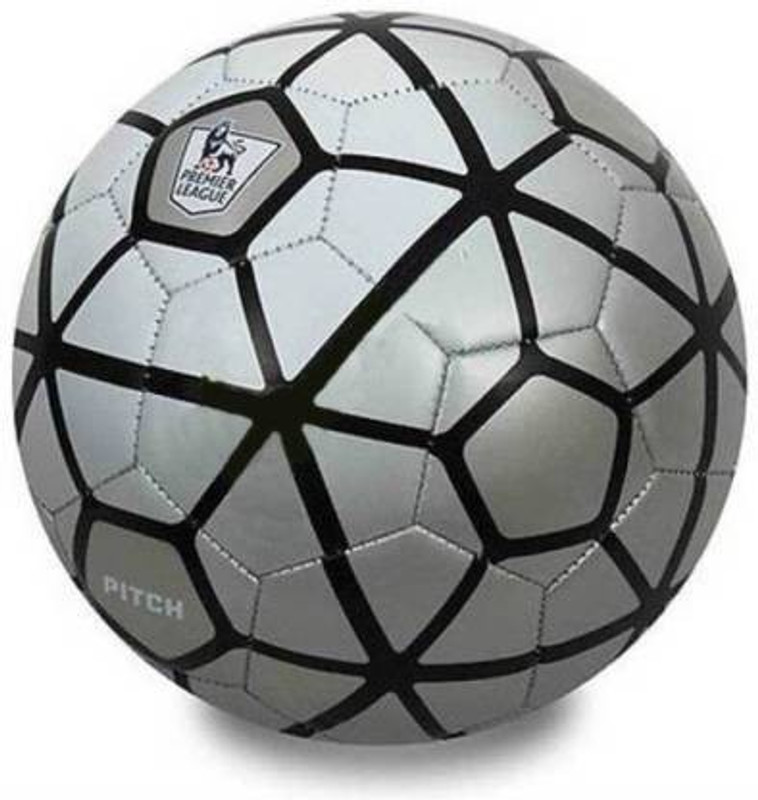 JOJOMART Silver Premier League Football - Size: 5 (Pack of 1, Silver) Football - Size: 5(Standard, Pack of 1, Silver, Black)