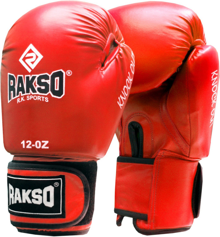 Rakso top grain hide leather with molded shock Training Boxing Gloves Boxing Gloves Boxing Gloves(Red)