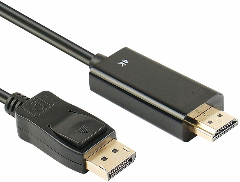 TERABYTE HDMI Cable 1.5 m 4k (DP) Display Port Male to HDMI Cable Male Port 1080P(Compatible with HDTV, Smart-TV, Projector, Laptop, Desktop, HD-Monitor, Gaming Device, Black, One Cable)