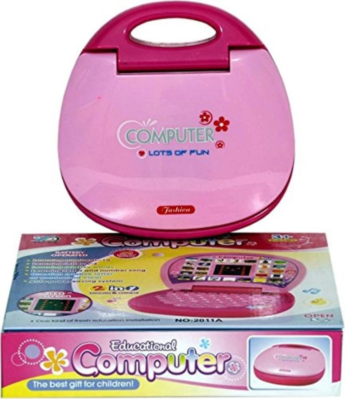 Jayaansh Traders Eduaction Lap Top NoteBook Computer For Kids With 26 English Words(Pink, Yellow)