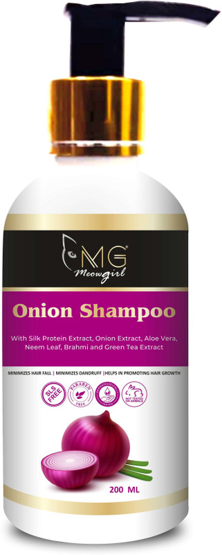 Meowgirl MGmeowgirl Onion Shampoo for Hair Growth & Hair Fall Control, with Onion Oil ,200ml(200 ml)