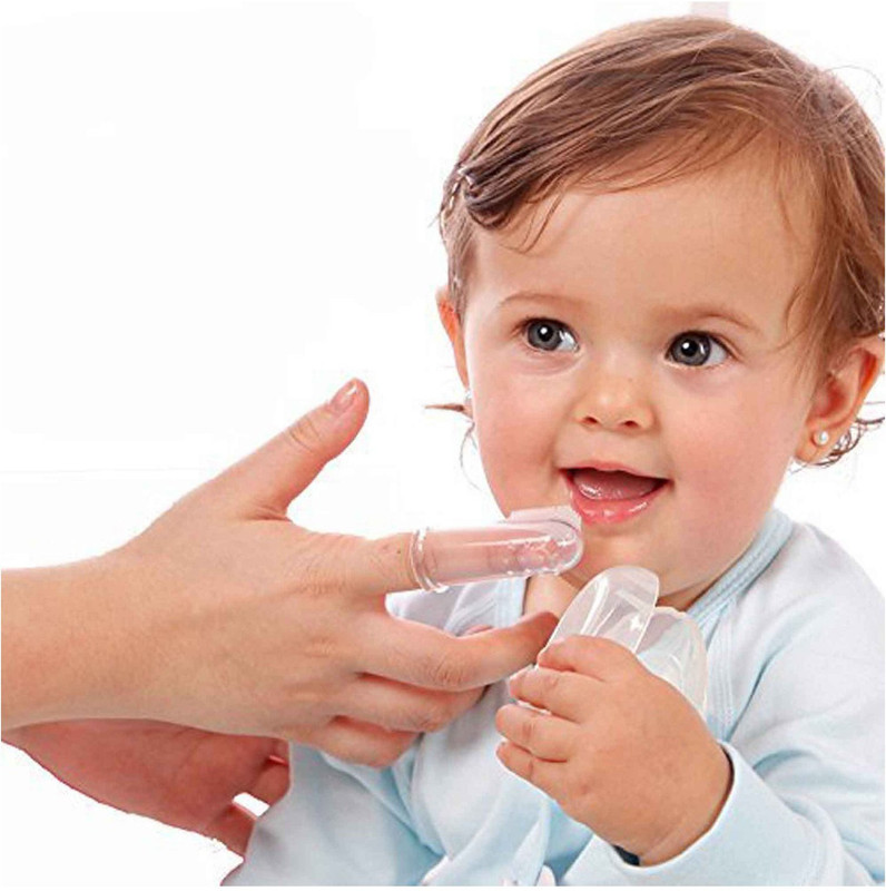 kelix Baby Silicone Finger Toothbrush with case for Easy Cleaning, Massaging, and Soothing Gums, Kids Oral Hygiene, BPA Free Food Grade Silicone Ultra Soft Toothbrush