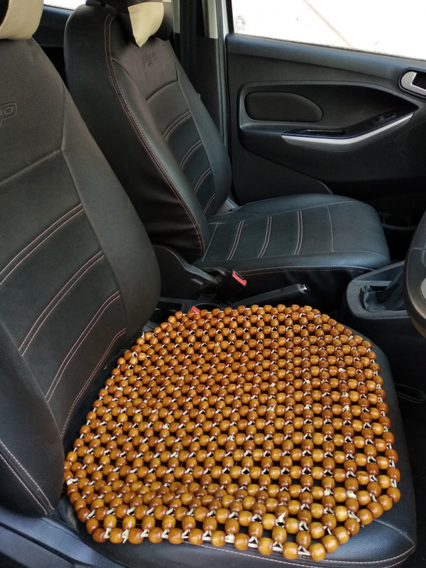 Q1 Beads Wooden Bead Seating Pad For Volkswagen, Toyota, Tesla, Tata, Renault, Honda, HYUNDAI, Mahindra, Maruti Suzuki i10 Active, i20 Sportz, Baleno, Celerio, Ciaz, Swift, Harrier XT, Tiago Facelift, Seltos GTK 1.4, Hexa XM, Wagon R 1.1L 16V, Universal For Car(Car Seat, Chair, Sofa, Tuck, SUV Gold