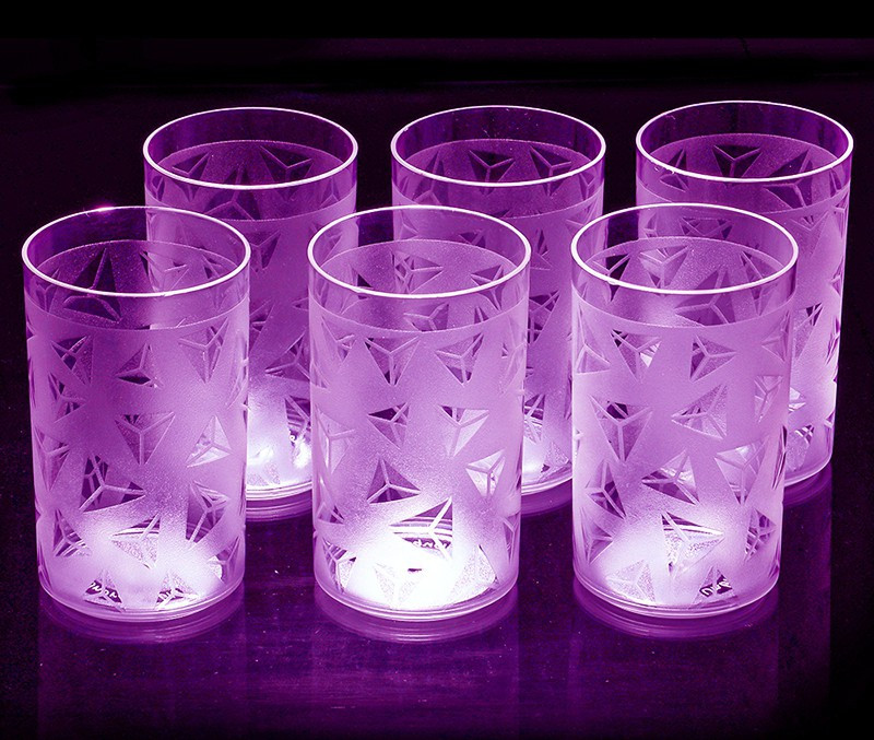 Flipkart SmartBuy (Pack of 6) Prism Pattern Water Juice Plastic Glasses Set Of 6 Glass Set Water/Juice Glass(300 ml, Plastic, White)