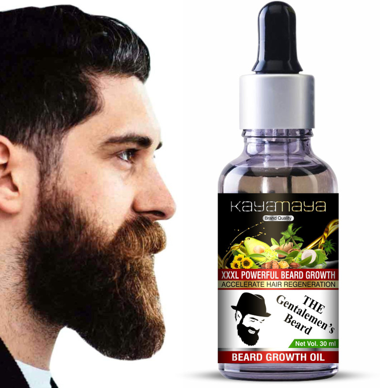 Kayamaya Powerful Beard Growth Oil - 30ml - More Beard Growth, 8 Natural Oils including Jojoba Oil, Avocado Oil, Almond Oil, Coconut Oil, Sunflower Oil, Vitamin E, Nourishment & Strengthening, No Harmful Chemicals Hair Oil(30 ml)