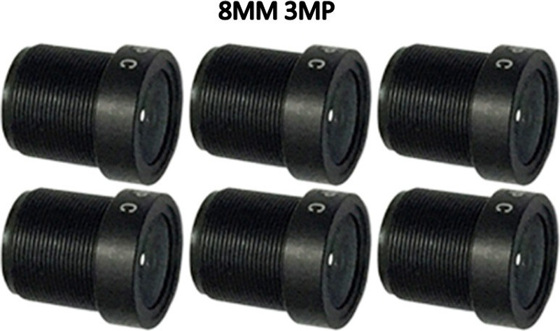 TECRAYS 8MM 3MP (PACK OF 6) BOARD LENS FOR CCTV CAMERA Standard Prime  Lens(Black, 8MM 3MP FIX mm)
