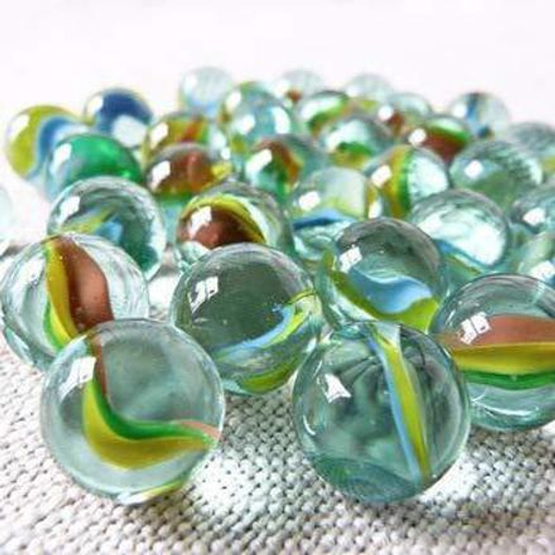 ridhi collection Decorative Multicolored Round Glass stone/Pebble, Kanche, playing pebbles, garden decor, home decor, 50 pieces Polished Round Fire Glass Pebbles(Green 50 Pieces)