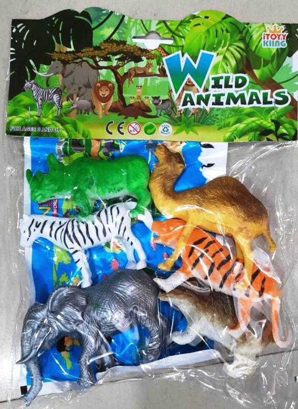 deepak badkur Wild Animal Kids Toy Set Toys 6 Pcs t large size (Multicolor)(Multicolor)