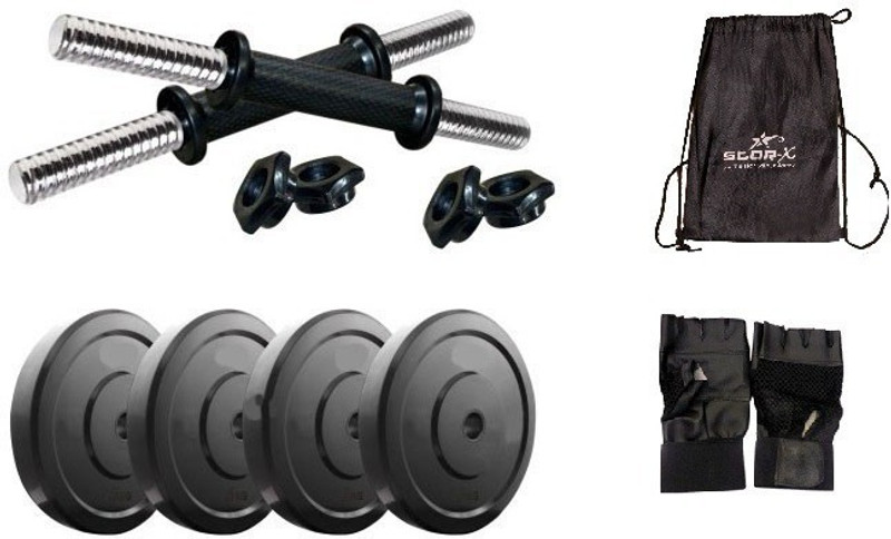 STARX 12 Kg PVC weight iwth rods and accessories Adjustable Dumbbell(12 kg)