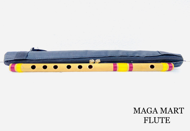MAGA MART G NATURAL 6 Hole Regular Bamboo Flute Size 17 Inch Bansuri with Bag Cover Free Bamboo Flute (43.18 cm) Bamboo Flute(43.18 cm)