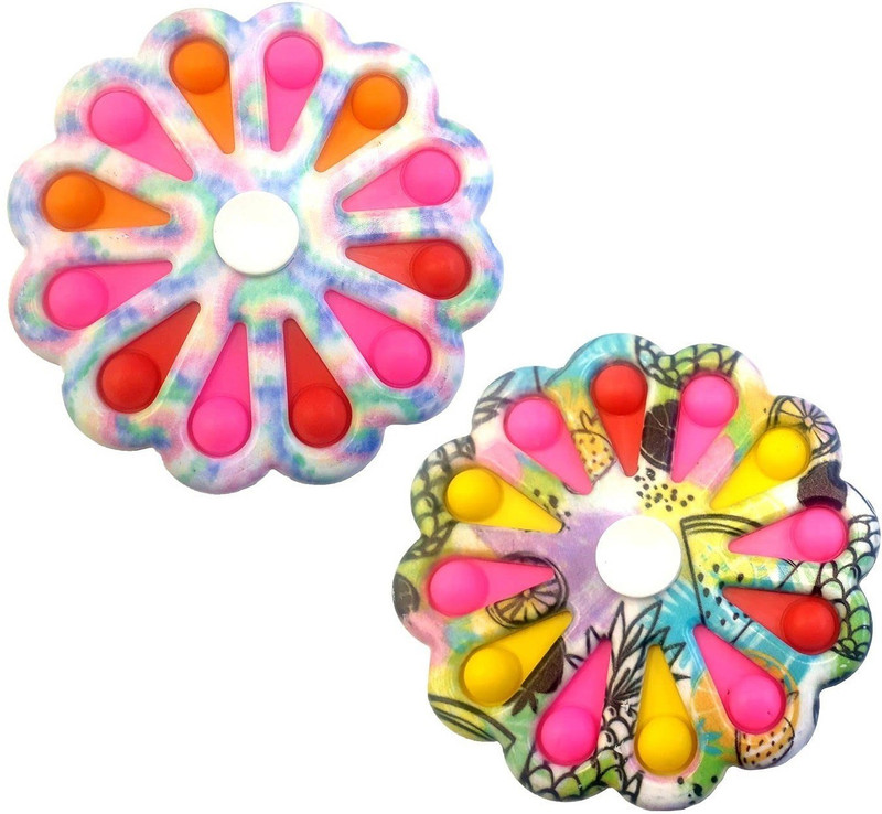 HALO NATION Pop It Fidget Spinner Toy for Kids 2 in 1 Fidget Spinner Stress Relief Sensory Fidget Toys for Children Adults Push Pop Bubble Fidget Spinner pop its , pop it Fidget Toys - Rainbow pop it Toy |Push pop Bubble Fidget Toy, pop Toy - Set of 2 Spinners(Multicolor)