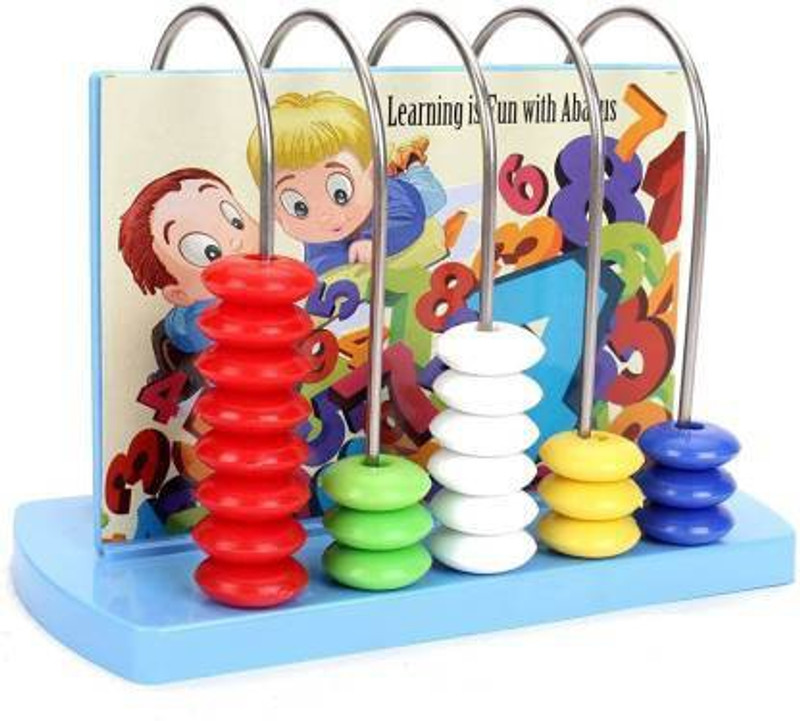 WHITE POPCORN Educational Abacus Junior for Kids to Learn to Count, add & Subtract with Colourful Beads(Multicolor)