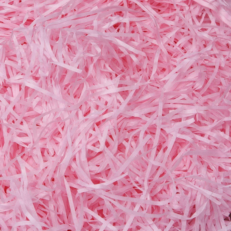 JHINTEMETIC 100 GR. Rose Pink Paper Grass for Crafts Project Gift Packing, Packing of Gifts for Marriage, Christmas, Baby Shower & Any Other Occasion or Party (Rose Pink)