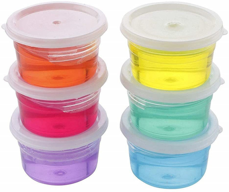 WHITE POPCORN Transparent Magic Clay Slime DIY Crystal Mud Play Plasticine Kid Toy Educational Toy Kids DIY Ability (6 Pieces) Multicolor Putty Toy