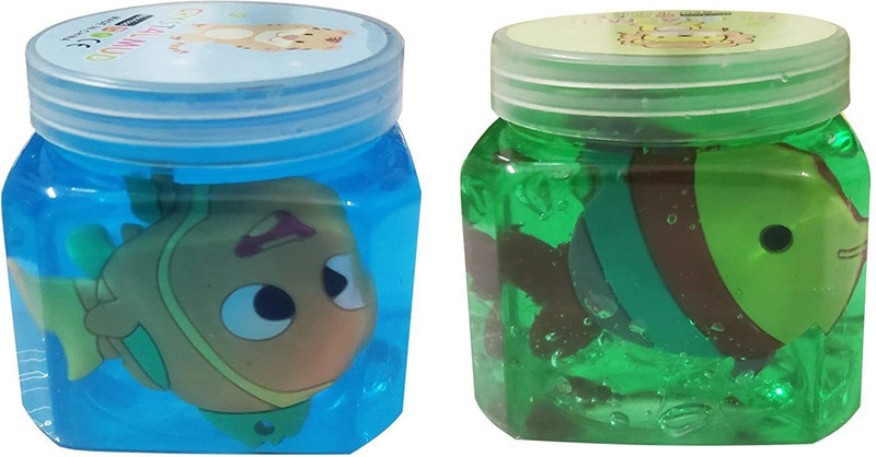 WHITE POPCORN Children's Set of 2 Pieces Soft Slime Jelly Clay Toy Multicolor Putty Toy