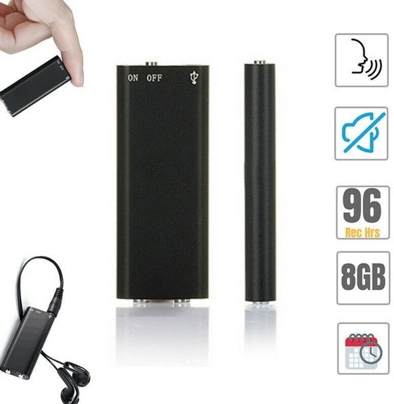 OSHSIZ Smallest Mini Audio Voice Recorder Mp3 Player For meeting records 8 GB Voice Recorder(0 inch Display)