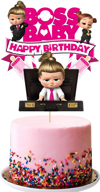 ZYOZI Boss Baby Girl Half Birthday Party for Boss Pink Girl Cake Toppers Baby Shower Theme Party Cake Toppers Boss Baby Girl Half Birthday Party Decoration Cake Topper(pink Pack of 1)