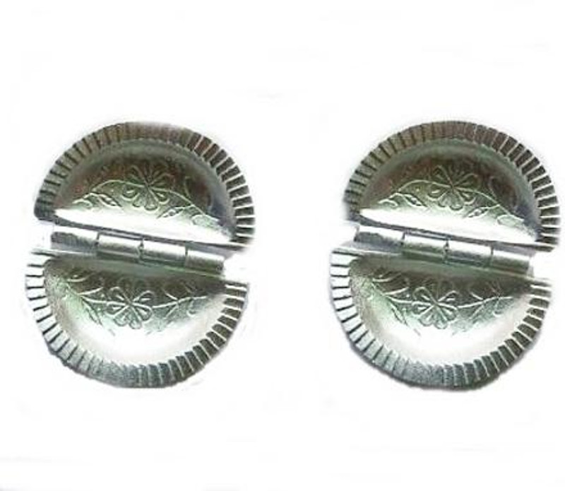 CRAZYGOL Dumpling Press(Aluminium Aluminium Gujiya/Gujia Karanji Maker Mould Cutter Sacha Machine, Kitchen Molds for Festivals, Pack of 2, Silver, Yelsilver)