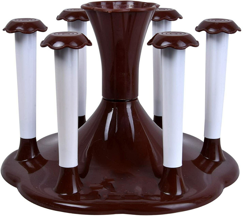 Cre8Kitchwere Glass Stand for 6 Glasses and Cutlery Stand Made of Virgin Plastic Glass Holder Plastic Glass Holder