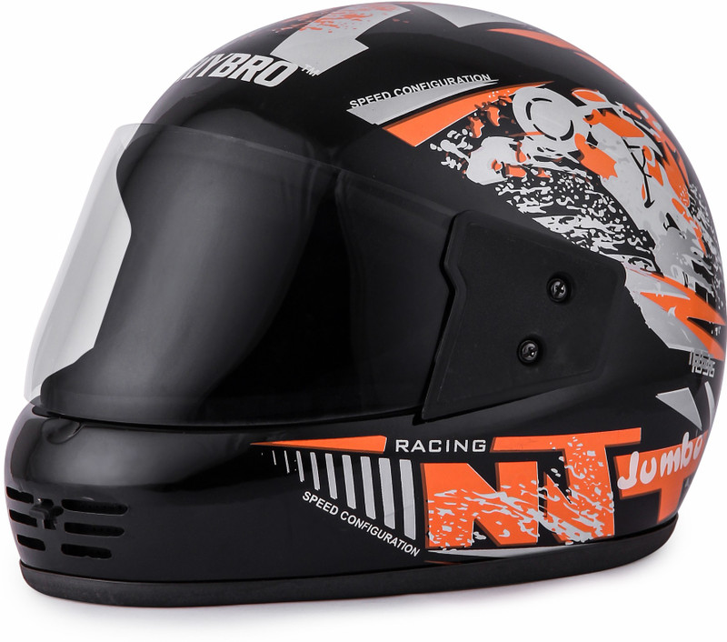 Riybro Full Face ISI Marked with Adjustable strap fro Men & Women Bike & Scooty Riding Motorbike Helmet(Black,Orange)