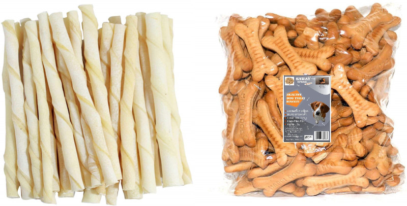 Pet N Perry Combo Pack Of Calcium Stick & Big Biscuits 2-2Kg Milk Dog Chew(4 kg, Pack of 1)