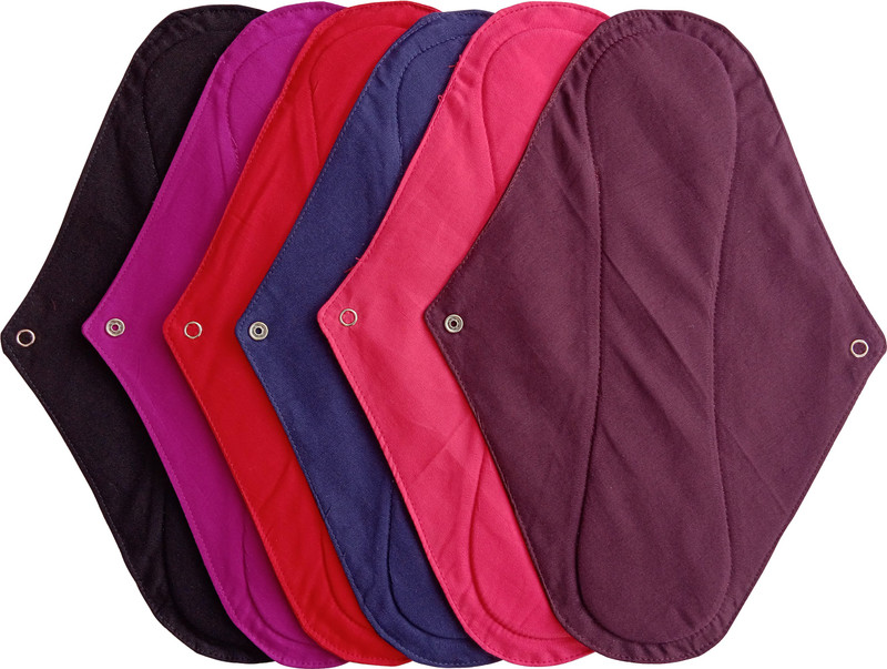 NILAMAGAL REUSABLE/WASHABLE COTTON MENSTRUAL CLOTH PAD (3 MEDIUM + 1 NIGHT PAD) Sanitary Pad(Pack of 4)