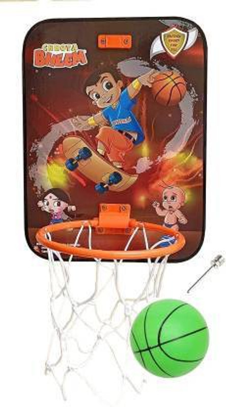 Buyab factory Basketball Set with Attractive Design for Kids Wooden Board Basketball for Playing Indoor/Outdoor Basketball Game high Quality Material Gift Set for Kids (100% Made in India) Basketball