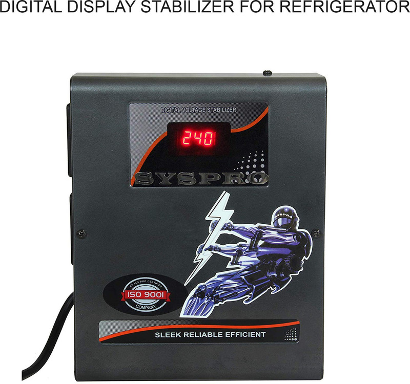 Syspro Big Marshal Digital Stabilizer for Double Door Fridge and Tabletop for 700 LTR Stabilizer(Black)