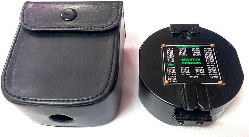 VISHAL Survey Drawing and Nautical MART Brunton Compass 75mm with Leatherette Case Compass(Black)