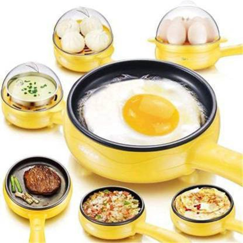 Esfiz egg cooker Multifunction 2 in 1 Electric Egg Boiler Steamer Non-Stick Omelette Frying Pan Egg Cooker(Multicolor, 7 Eggs)