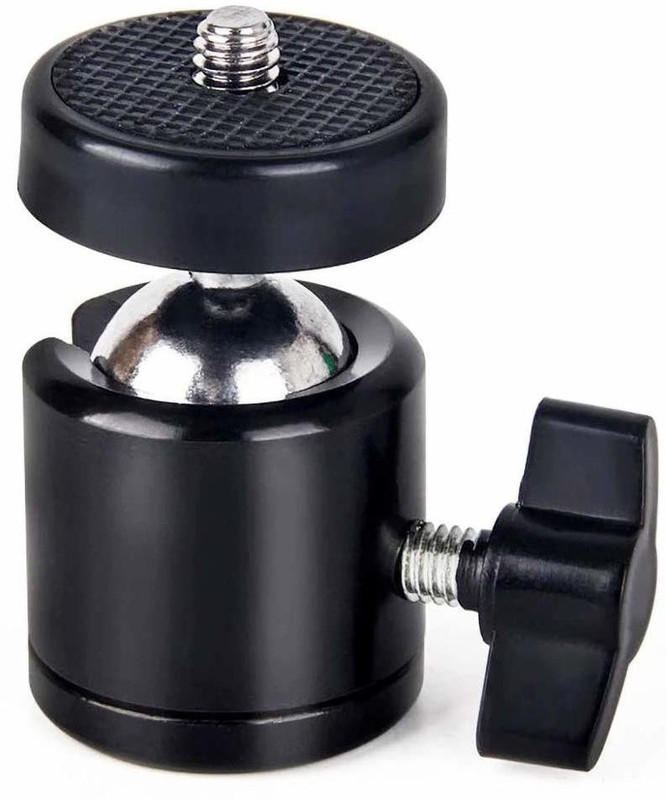 IMMUTABLE 62 RT-PRO- Ring light metal head Head Hot Shoe Mount Adapter 360 Degree Swivel Mini Ball Head 1/4 Tripod Screw Head for Cameras, Camcorders, Smart Phone, Gopro, LED Video Light, Ring Light Tripod Ball Head(Black, Supports Up to 1000 g)