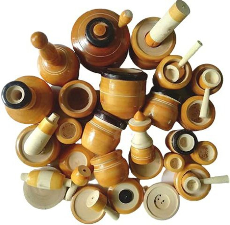 Thenkumari Wood Eco Friendly Wooden Kids Toy Kitchen Set Large (Brown) / Choppu Jaman Big Sizes