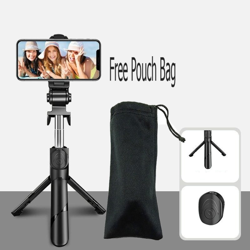 POZUB NEW ARRIVAL PZB-XT-02 Handheld Tripod Selfie Stick With Dustproof Bag multi-function Wireless Bluetooth 3in1 Selfie Stick with Remote Shutter 360 Rotate Extendable Handheld Foldable Mini Tripod Stand Foldable, selfie stick, tripod, bluetooth shutter for Smartphones Professional Remote Control