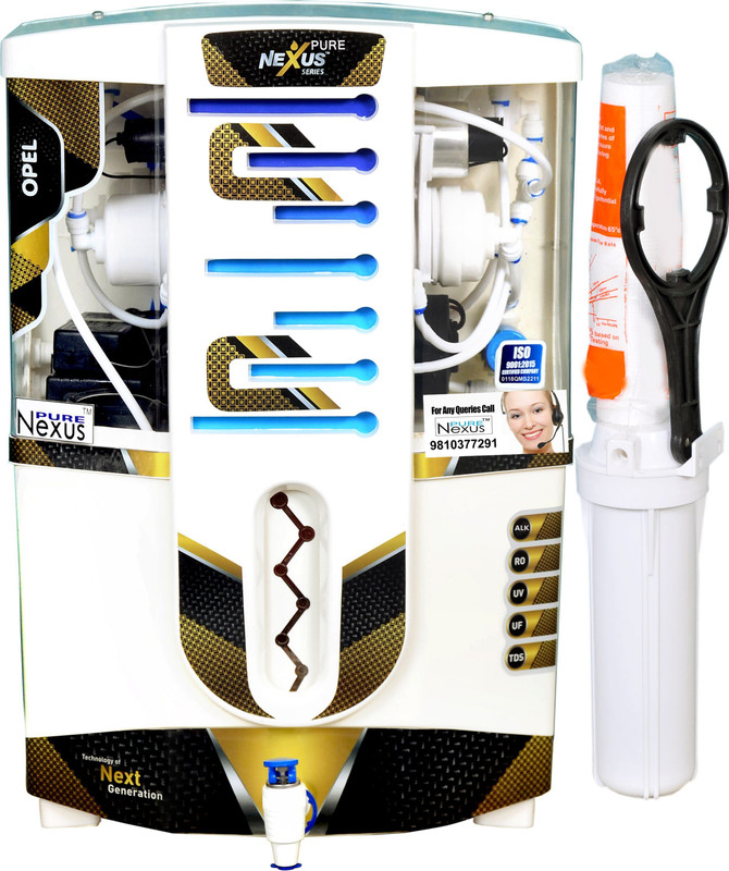 nexus pure DRFT 3 COPPER + ALKALINE 14 L RO + UV + UF + TDS Water Purifier(Black)