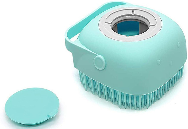 Roforuf Silicone massage body wash brush with Shampoo Dispenser, Reusable Loofah Gentle Scrub for Children, Men, Women