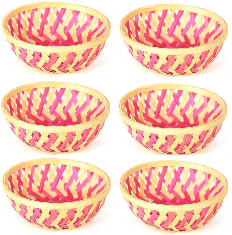 Vmd Bamboo Bread Basket(Pink)