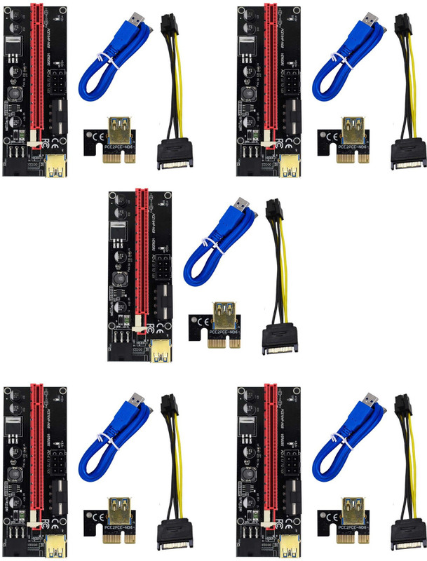 Nextar VER 009S Riser Cable Black PCIE Riser 1X to 16X Graphics Extension for GPU Mining Powered Riser Adapter Card, 60cm USB 3.0 Cable, 4 Solid Capacitors, Two 6PIN & Molex 3 Power Options(Pack 0f 1) GDDR4 16 GB NVIDIA Chipset 64 bit 120 MHz Graphics Card